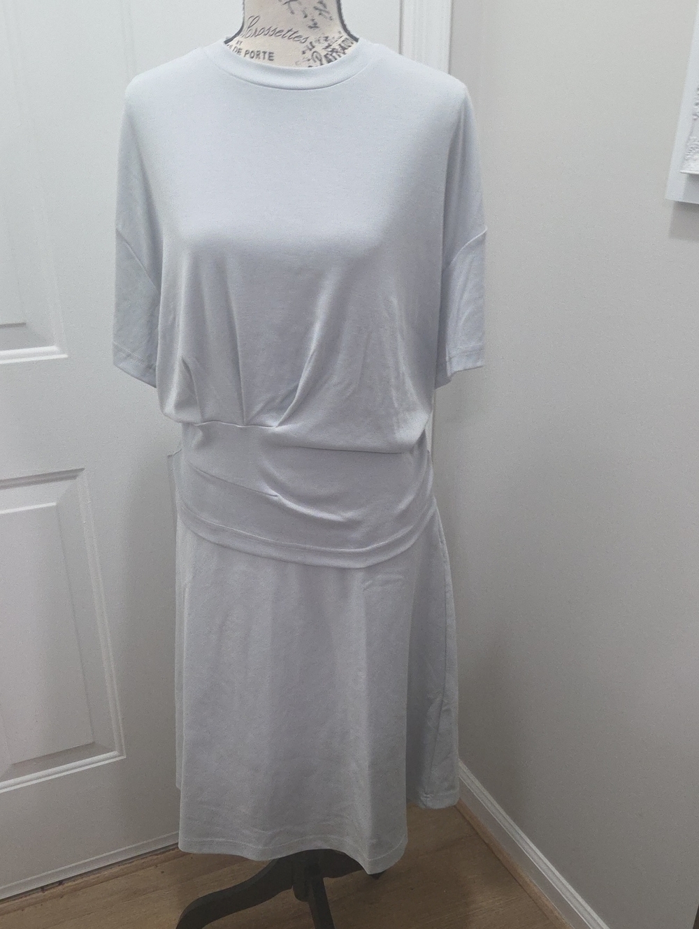 NWT OGL Two Piece Ice Blue SS Detailed Tee Top and Midi Skirt L
